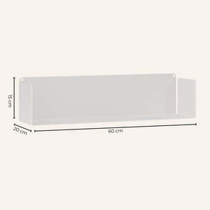 Mensola da Parete Magnus 60x20 Cm in Acciaio, Finitura Opaca Verniciata a Polvere, Stile Industriale Moderno per Soggiorno e Ufficio, Montaggio a Parete - Product Image 5