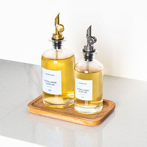 Botella de <span class=keywords><strong>aceite</strong></span> de <span class=keywords><strong>oliva</strong></span> de vidrio transparente personalizada automática de gama alta de 375ml y 500ml con dispensador de boquilla y etiqueta personalizada - Product Image 5