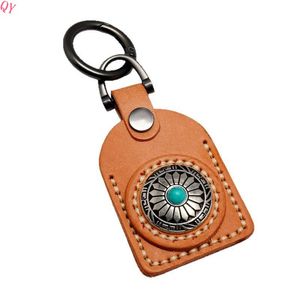 QQ Vintage <b>Leather</b> <b>Key</b> <b>Chain</b> Hand Stitched Keyring Tag Buckle Case for Car <b>Keys</b> Bag Backpack - Product Image 1