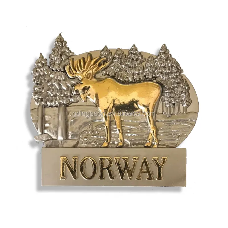 Скандинавский сувенир, Северный норвежский декор для холодильника, сувенир, рельефный металлический магнит на холодильник с лосями