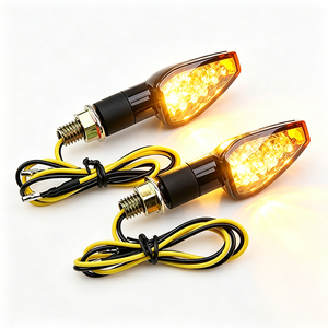 Bullet Amber LED Motorcycle Turn Signal <b>Lights</b> Black Housing Mini Motorbike Modified Indicator Blinker Lamps - Product Image 6