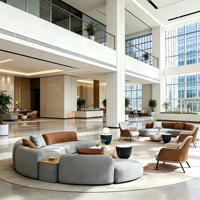 Ensemble de canapés modulaires en forme de S, sièges pour hall d'accueil commercial, réception d'hôtel, espace de repos de bureau