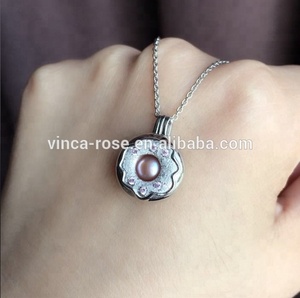 Donut diseño deseo jaula perla joyas con cz Rosa collar de perlas abierta medallón encanto para la fabricación de la joyería - Product Image 3