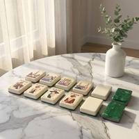 Jeu de Mahjong Américain de Luxe Créatif avec Motifs des Monuments de Paris, 160 Tuiles, Design Tour Eiffel et Arc de Triomphe, Portable et Personnalisé, Tendance