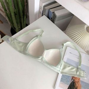 Sous-vêtements pour femmes, soutien-gorge sexy push-up en satin de soie découpé au laser, sans couture, rembourré pour petites poitrines, pour adolescentes mignonnes - Product Image 5