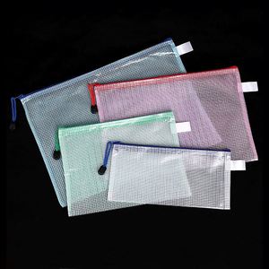 Pochette zippée en maille transparente avec logo personnalisé, multi-tailles A3/A4/A5/A6 pour dossiers, reçus, archives - Product Image 1