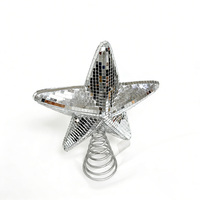 Étoile de Noël Scintillante pour le Sommet de l'Arbre, Décoration Festive pour la Maison, Étoile Miroir à 5 Branches pour le Nouvel An et Noël