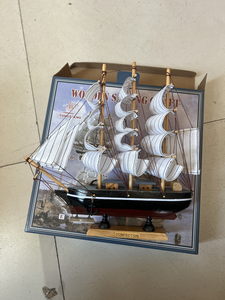 Holz-Segelboot nautische Dekoration Modell Schiff Meeres-Thema hölzernes Piraten-Schiffsmodell - Product Image 6