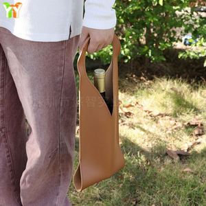 Bolsa de Transporte para Botellas de Vino de Cuero PU con Diseño en Relieve, Portátil para Bodas y Cumpleaños, Regalo Promocional Empresarial - Product Image 3
