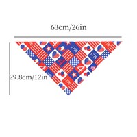 Écharpe triangulaire à motif écossais pour animaux de compagnie PET JOY, bavoir pour chiot et chat, serviette anti-bave, drapeau du Jour de l'Indépendance, toutes saisons, lavable à la main