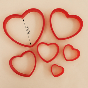 <span class=keywords><strong>Emporte</strong></span>-pièces en forme de cœur rouge pour la Saint-<span class=keywords><strong>Valentin</strong></span>, lot de 6 pièces pour la décoration de gâteaux et de fondant, outils de pâtisserie en plastique écologiques - Product Image 5