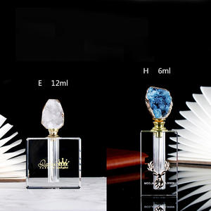 Bouteilles de parfum carrées en cristal clair Bouteilles d'huile vides en pierre précieuse d'agate chic 6ml 12ml Mini 1ml 2ml 3ml Bouteille de parfum de <span class=keywords><strong>poche</strong></span> en sac - Product Image 2