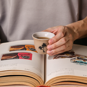 Tazze in Ceramica Arabe Personalizzate all'Ingrosso, Economiche, di Piccola Capacità, Uniche, in Argilla Rustica e Porcellana per Tè, <span class=keywords><strong>Caffè</strong></span> e Cawa con Logo - Product Image 4