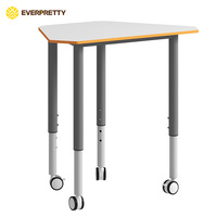 Meubles scolaires, table et chaise de formation mobiles flexibles avec roulettes pour salles de formation d'entreprise