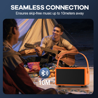 Enceinte portable rétro ABS W2 Bluetooth 40W avec son DSP, stéréo TWS, contrôle à 3 boutons, prise en charge USB, TF, FM, AUX, enceinte sans fil portable