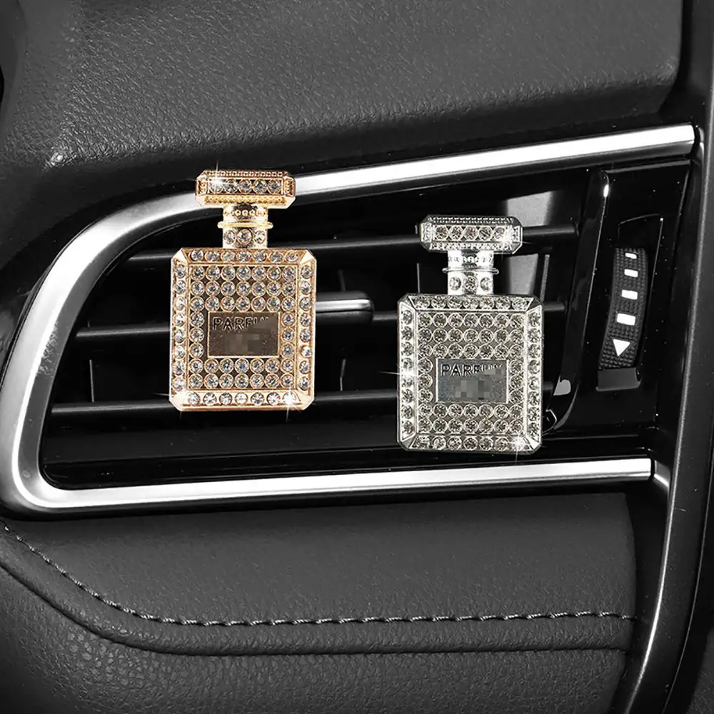 N5 Bottle Shape Car Vent Perfume Clip Golden Sliver Metal Solid Car Air Freshener