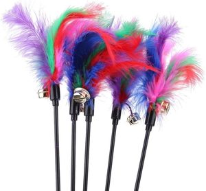 Wholesale Interactive Toy Cat Teaser <b>Stick</b> Toy Cat Playing Cat Rod Multicolor Feather Bell Plush <b>Ball</b> - Product Image 4