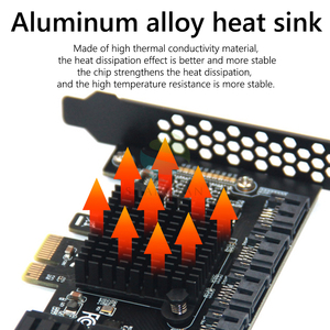 ASM1166 6Gbps 6/10/16 Port PCIE <strong>SATA</strong> Card PCI Express <strong>SATA</strong> Controller PCIE <strong>to</strong> SATA3 Expansion Card PCIe X4 <strong>SATA</strong> 3 Add on Card - Product Image 6