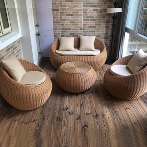 Sofás Modernos de Ratán <span class=keywords><strong>para</strong></span> Exteriores, Banco de Descanso con Sillones Tejidos, Juego de Sofás de Jardín con Cojines <span class=keywords><strong>para</strong></span> Sala de Estar, Patio, Hotel - Product Image 4