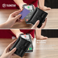 TILONSTAR Dompet Kulit Asli RFID Kapasitas Besar Tipis dengan Logo Kustom Grosir untuk Wanita Hadiah Perusahaan