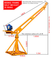 Mini grue de camionnette 200 kg 440 lbs, grue à flèche portable montée sur fourgonnette, treuil électrique pour le levage de marchandises sur petits véhicules