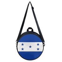 Sac à dos rond en cuir PU avec drapeau national du Honduras, sac à bandoulière réglable pour femmes, sac à bandoulière tendance pour voyage et cadeau