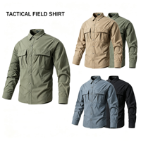 Chemise tactique à manches longues à séchage rapide, légère, multi-poches, pour le travail en extérieur, la randonnée, la sécurité, la patrouille, la randonnée en terrain accidenté