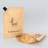 Pochette Doypack en papier kraft imprimée avec logo personnalisé pour l'emballage de l'oxydant pour coloration capillaire et de la coloration liquide pour salon de coiffure