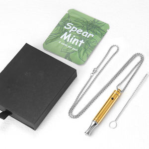 Kalung Liontin Kayu Trendy Alat Bantu Pernapasan Mindful Pereda Kecemasan Minyak Esensial Kalung Berhenti Merokok - Product Image 3