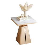 Table basse mobile en métal style crème avec plateau en ardoise, durable, moderne, pour salon, petite table carrée, mobilier de maison créatif