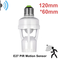 Sensor de movimiento infrarrojo PIR E27, portalámparas LED, interruptor de enchufe, 85-265V