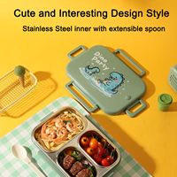 Boîte à lunch durable en acier inoxydable pour enfants et adultes, 25 oz, anti-fuite, conteneur de stockage alimentaire à trois compartiments