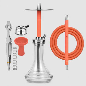 Cachimba Premium de Acero Inoxidable de 45cm con Manguera Única, Set Completo, Funda Suave al Tacto, Base de Vidrio, Caja de Regalo, Venta al por Mayor para Bares y Lounges - Product Image 4