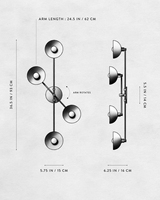 Lámpara de Techo Colgante de Latón Envejecido Estilo Vintage Retro para Cocina, Lámpara de Pared con 4 Apliques, Marca XZ America