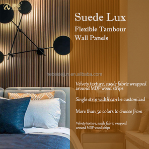 <span class=keywords><strong>Mur</strong></span> de tambour en MDF flexible en bois rond bleu de style européen Panneau acoustique en daim à absorption acoustique incurvé - Product Image 6