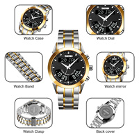 Montre pour homme SKMEI Q036 à double mouvement, avec boussole Qibla, alarme Adhan, calendrier Hijri, montre islamique pour la prière