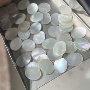 Custom di alta qualità MOP guscio bianco 9*11*1MM disco ovale pietra piatta - Product Image 2