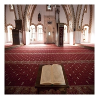 Style simple tapis mural décoratif mosquée bureau tapis de sol vert rouge mosquée Axminster métier à tisser tapis de salle de prière