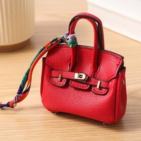 Mini sac en platine, sac pour fille, petit pendentif, porte-clés de voiture créatif et mignon, porte-clés en cuir à suspendre