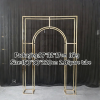 XWLC Royal Diamond accessoires de mariage chauds écran de fer mise en scène arc en métal doré zone de bienvenue cadre de fond décoratif