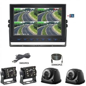 Système de caméra de recul Melia 9 pouces à haute luminosité, moniteur DVR pour camion, enregistrement de stationnement 4 canaux, 1080P, 256 Go SD, étanche, camping-car, bus, <span class=keywords><strong>fourgon</strong></span> - Product Image 1