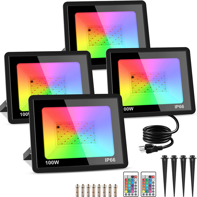 LED IP65 Waterproof Flood Light Outdoor RGB Color Change Tree & Garden Landscape Light with Remote Control