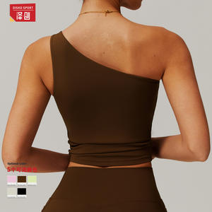 Top Deportivo Asimétrico de Yoga con un Solo Hombro Disko Sport DBX8408, Ajuste Delgado, Ropa Deportiva de Secado Rápido para Mujer - Product Image 4