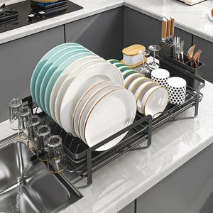 Monostrato di grande capacità espandibile posate stoviglie stendibiancheria da cucina scolapiatti stendino con portabicchieri - Product Image 2