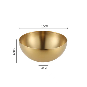 Bols à mélanger en acier inoxydable doré et argenté de 15 cm, bols à salade empilables, bols à collation - Product Image 3
