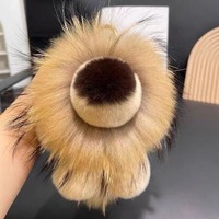 Porte-clés Lion en fourrure de lapin Rex mignon et moelleux, jouets en peluche doux et breloques de sac, porte-clés Lion pour voiture, jouets en peluche animaux en peluche