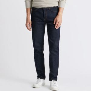 Jean slim homme en denim selvedge vintage bleu foncé non lavé, nouvelle mode populaire - Product Image 2