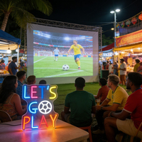 Letrero de Neón LED Decorativo para Pared Neonawall Lets Go Play Football, Regalo Perfecto para Fanáticos del Fútbol y Jugadores