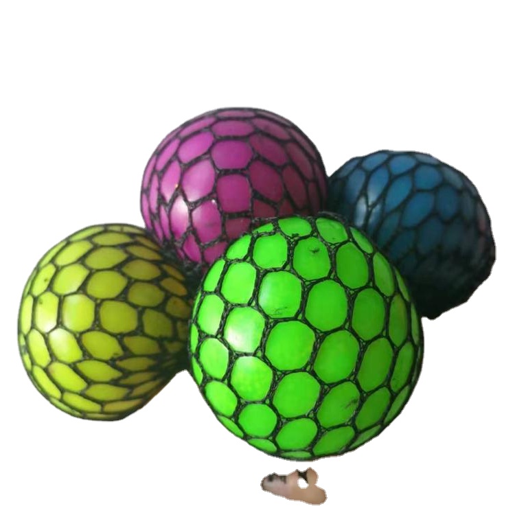 Блестящий гелевый шар TPR, мягкая резина, экологически чистый 6 см, мяч из сетчатой ткани, игрушка, мяч для отжима