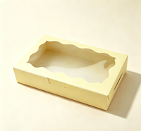 Boîte d'emballage pour desserts en papier kraft avec fenêtre, boîte en papier personnalisée imprimée avec laminage UV pour pâtisserie, gâteaux, biscuits, aliments, emballage cadeau